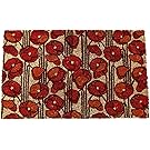 Entryways Poppies Non- Slip Coconut Fiber Doormat 17" X 28" X .5 "