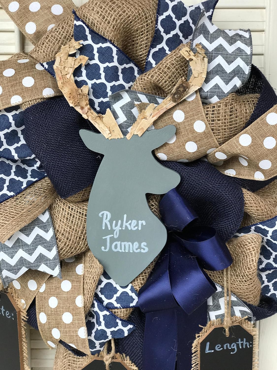 Amazon Com Woodland Nursery Decor Gray Deer Wreath Rustic Nursery