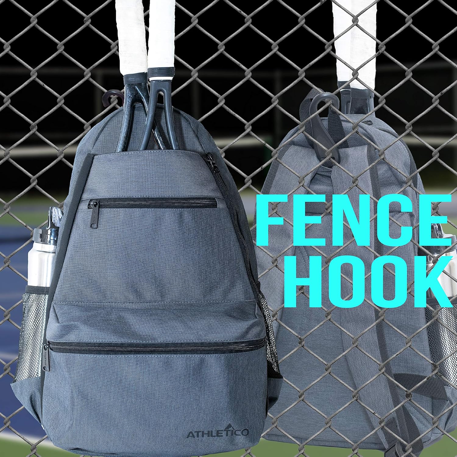Athletico Compact City Tennis Backpack (Gray) : Sports & Outdoors
