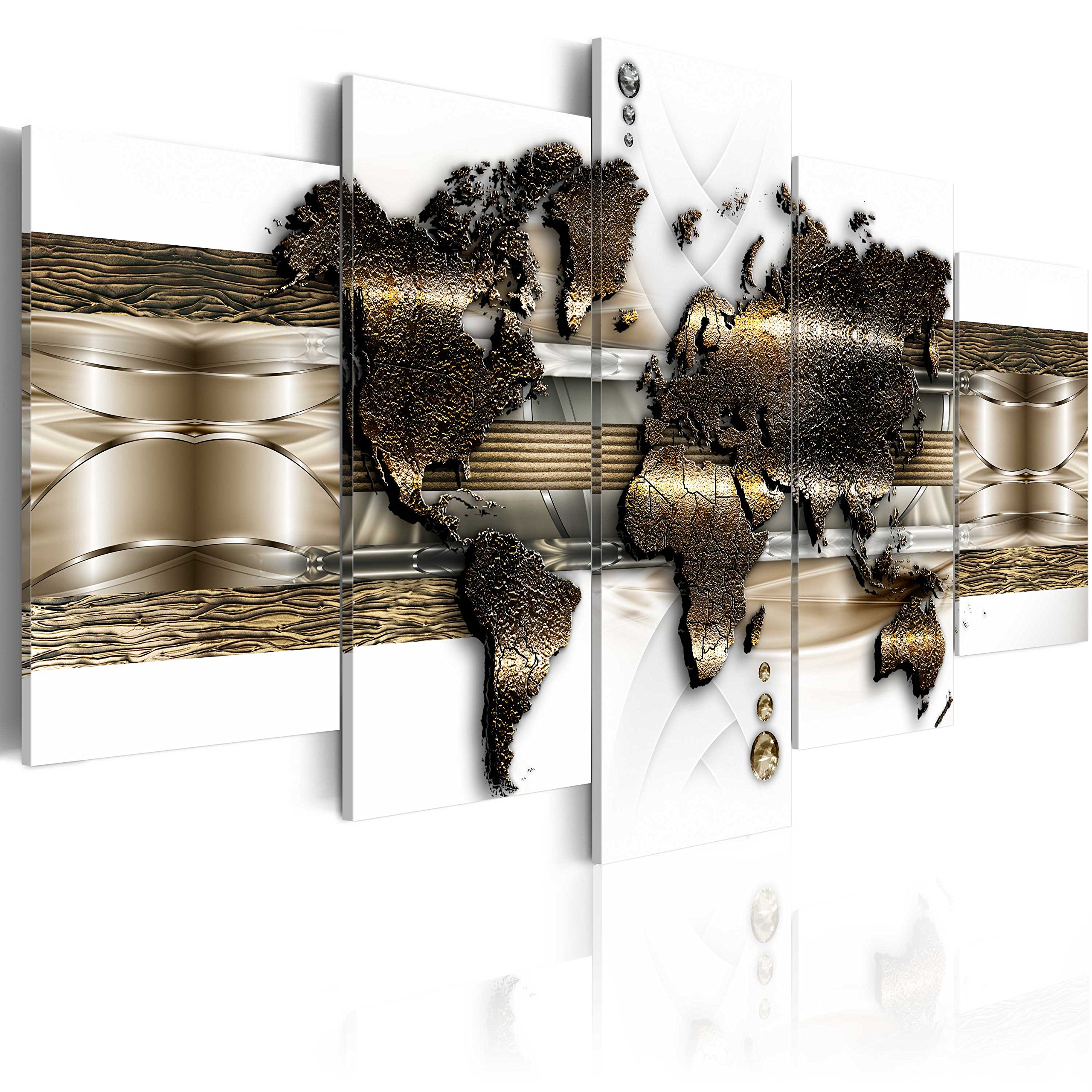 Murando World Map Canvas Murando Acoustic Print World Map 200X100 Cm 5Pcs.non-Woven Canvas Print Xxl  Fleecee Image Picture Home Decoration Acoustic Quieting Sound Absorption  K-A-0022-B-N- Buy Online In Brunei At Brunei.desertcart.com. Productid :  83463397.
