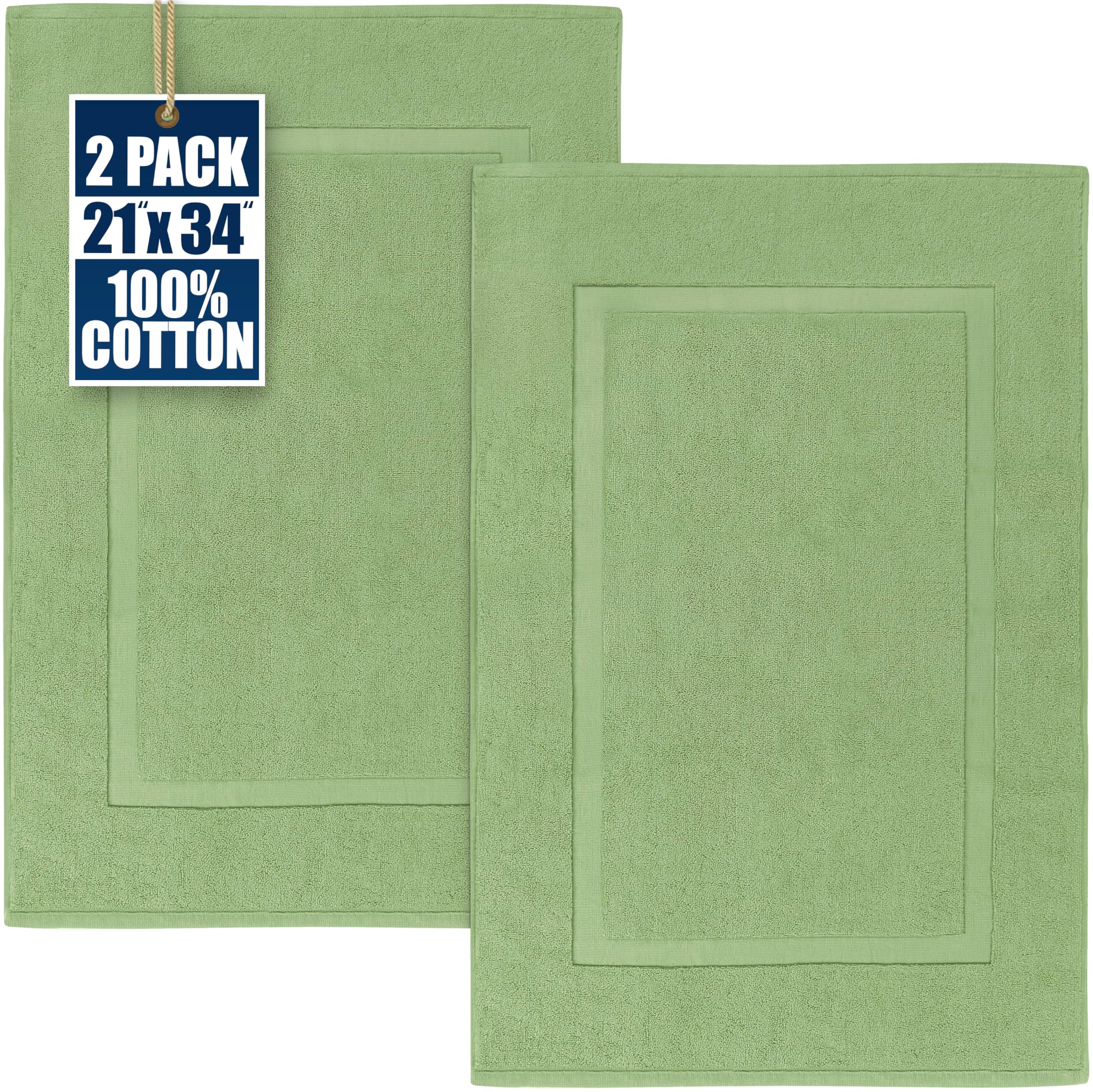 Utopia Towels 2 Luxury Combed Cotton Bath Mat 21 x 34 inches - Sage Green