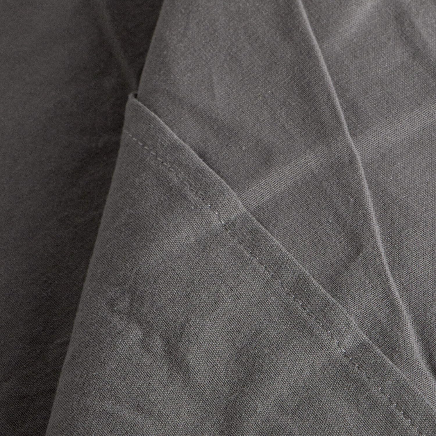 NTBAY Washed Cotton Fitted Sheet, Breathable and Hypoallergenic Deep Pocket Bed Sheet, King, Dark Grey: Home & Kitchen