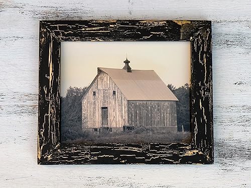 Amazon Com Old Barn Photo In Rustic Handmade Black Wood Frame