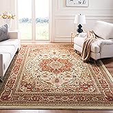 SAFAVIEH Lyndhurst Collection Area Rug - 8' x 10', Ivory & Rust, Traditional Oriental Design, Non-Shedding & Easy Care, Ideal