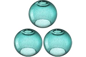CJY CHENJINYAN 6.3 Inch Replacement Black Seeded Glass Lamp Shade Light Fixture,for Replacement Wall Sconce Pendant Light Ceiling Light Chandelier Shade,Factory Outlet (Ancient Green Glass 3 Pack)