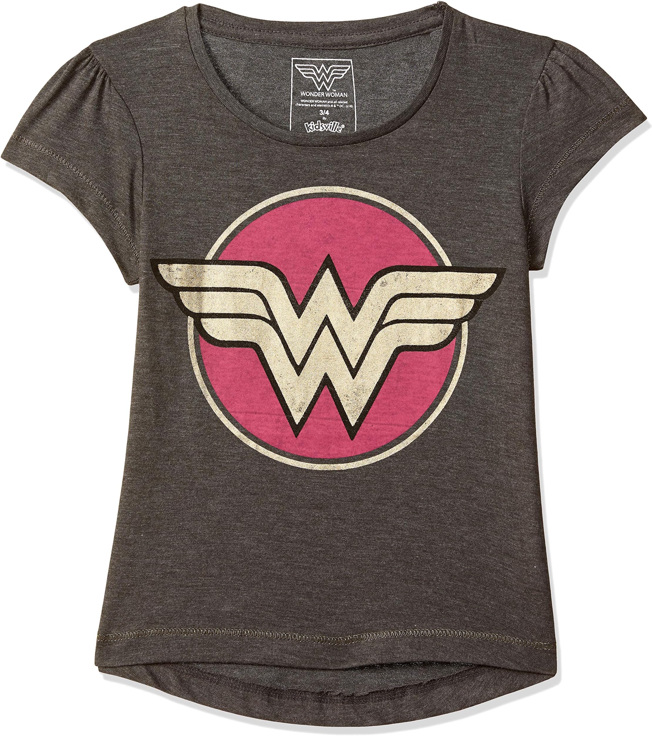 Plain Regular fit Girl T-Shirt (WW0GGT1326_Anthra Mel_3-4 Years 3-4