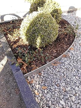 0816 Rasenkanten Metall Beeteinfassung Rasenkante verzinkt (Länge 10m-Höhe 18 cm)