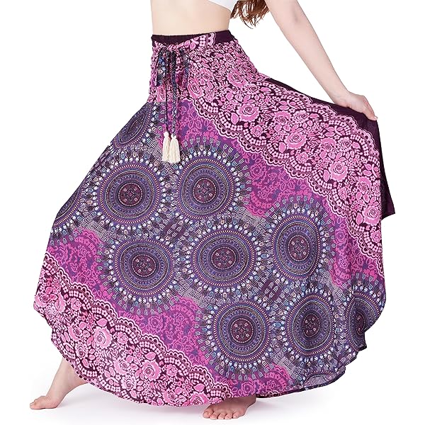 🌼 FAMILIZO Falda Larga Elegante Mujer | Bohemia Hippie Gitana | Flores Y Cintura Elástica | Verano E Invierno | Talla única (cintura 58-100 Cm) | Larga 96 Cm | Estilo Halter