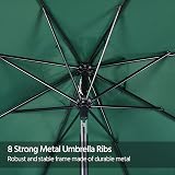 Yaheetech Garden Parasol Umbrella 9ft 2.7M Patio with Crank 8 Ribs Dark Green view 4