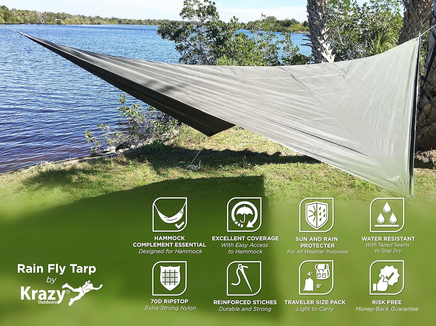 Strong Extra Fly Rain Hammock Outdoors Krazy Rain Shade Provides Sun