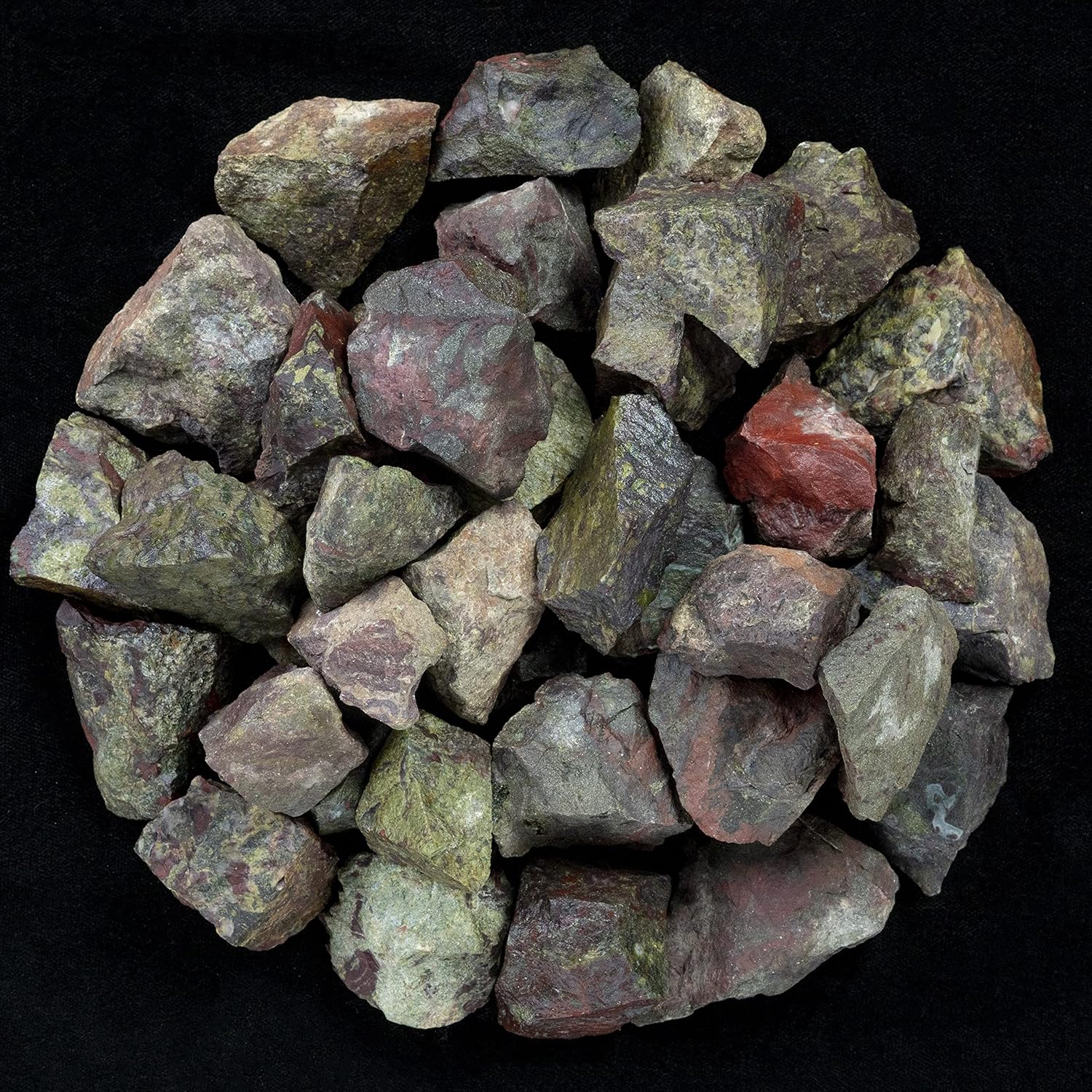 Indoor Fountains & Accessories - Crocon 1LB Dragon Bloodstone Rough Stones and Crystals Bulk Raw Gemstone for Tumbling Cabbing Polishing Gem Mining Chakra Balancing Reiki and Crystal Healing Good Luck Fountain Rocks Home Décor