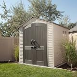 Lifetime 60190 7x7ft Heavy Duty Plastic Shed Beige view 2