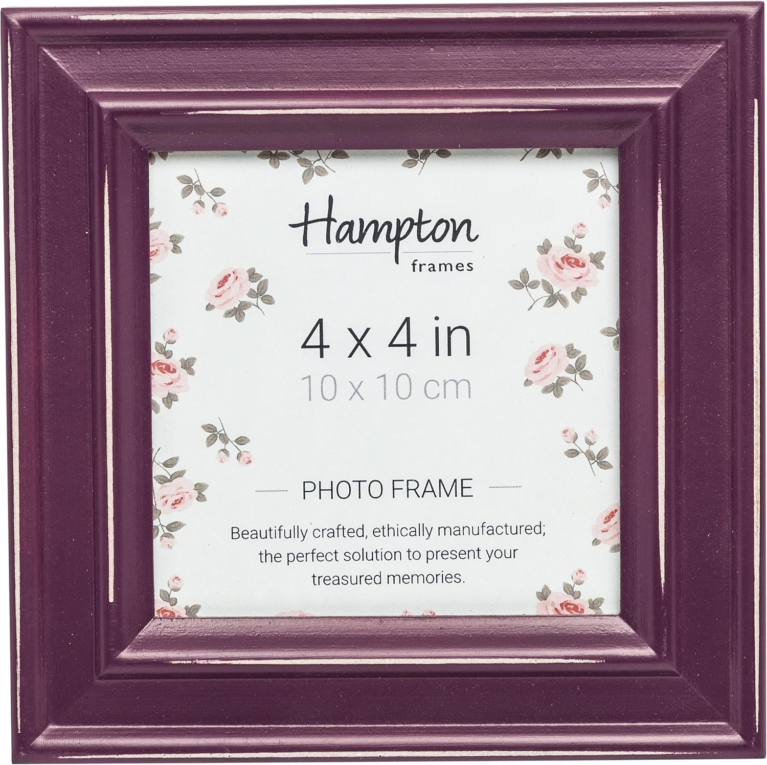 Hampton Frames PAL301944A Cadre Photo, Bois Dense, Aubergine, 4x4