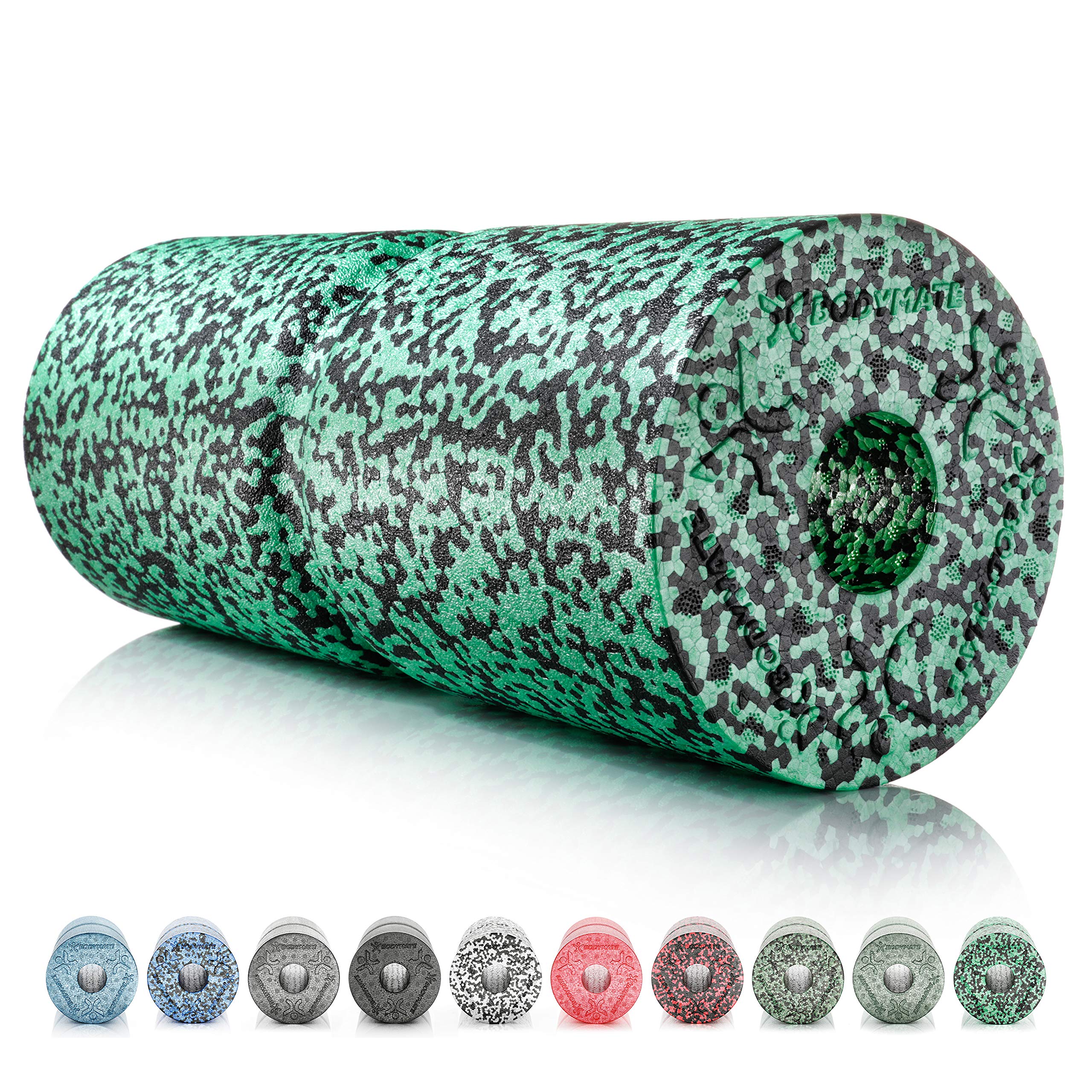 BODYMATE CARE Medium Hard Foam Roller 35 x 14 cm for Spine Relief + free E-Book