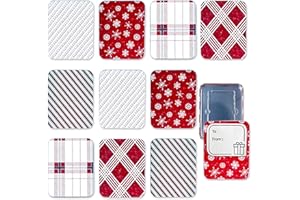 WDS Gift Card Holder Tin Boxes for Christmas - 10 Unique Tins Holders with Lids for Gift Cards & Money - Perfect for Birthday Easter Valentines Any Holiday - Custom Red White Boxed for Easy Gift Giving