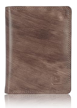 Le Craf Mens Brown Genuine Leather RFID Blocking Wallet