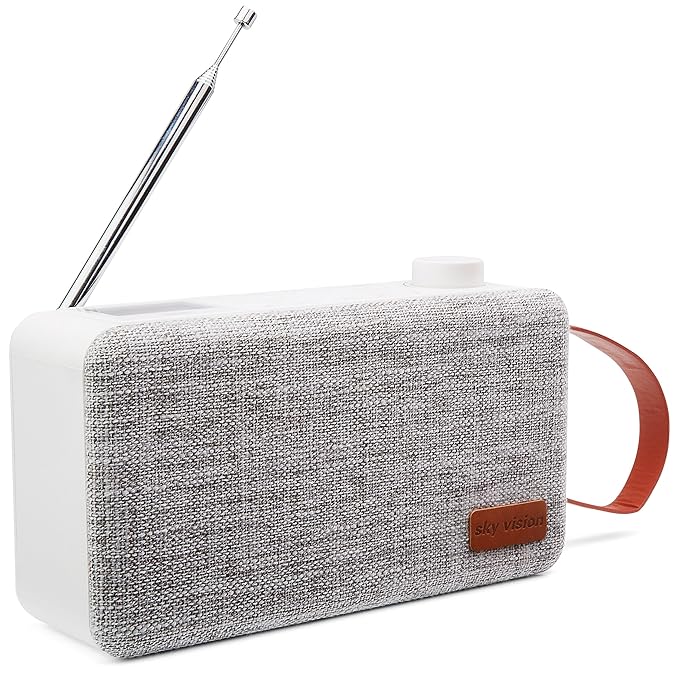 Sky Vision Dab Plus Radio 31W mit Bluetooth - Digital, Tragbar, FM/UKW, Weiß