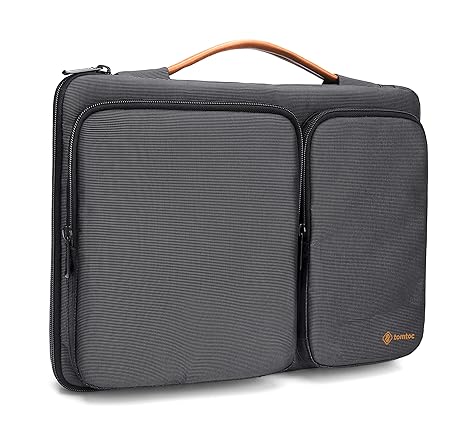 tomtoc Aktentasche Tasche kompatibel mit MacBook Pro 15' 2016-2018, 14' ThinkPad Dell HP ChromeBook Notebook Schutzhülle Tragetasche, Schwarz