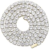 OYOGAA 5MM Colorful Baguette Tennis Necklaces For Women Chains 14K Golden Silver Plated 5A+ Cubic Zirconia Tennis Mens Chain Necklaces Woman