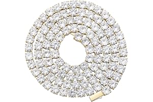 OYOGAA 5MM Colorful Baguette Tennis Necklace Chains 14K Gold Silver 5A+ Cubic Zirconia Tennis Diamond Baguette Choker Chain Necklaces For Men Women