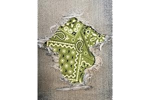 HOLEYPATCHES Bandana Fabric Peek-A-Boo Iron ON Patches by Holey Patches in Assorted Colors/Sizes (Bright Green, 3" x 5" (Set of 2))