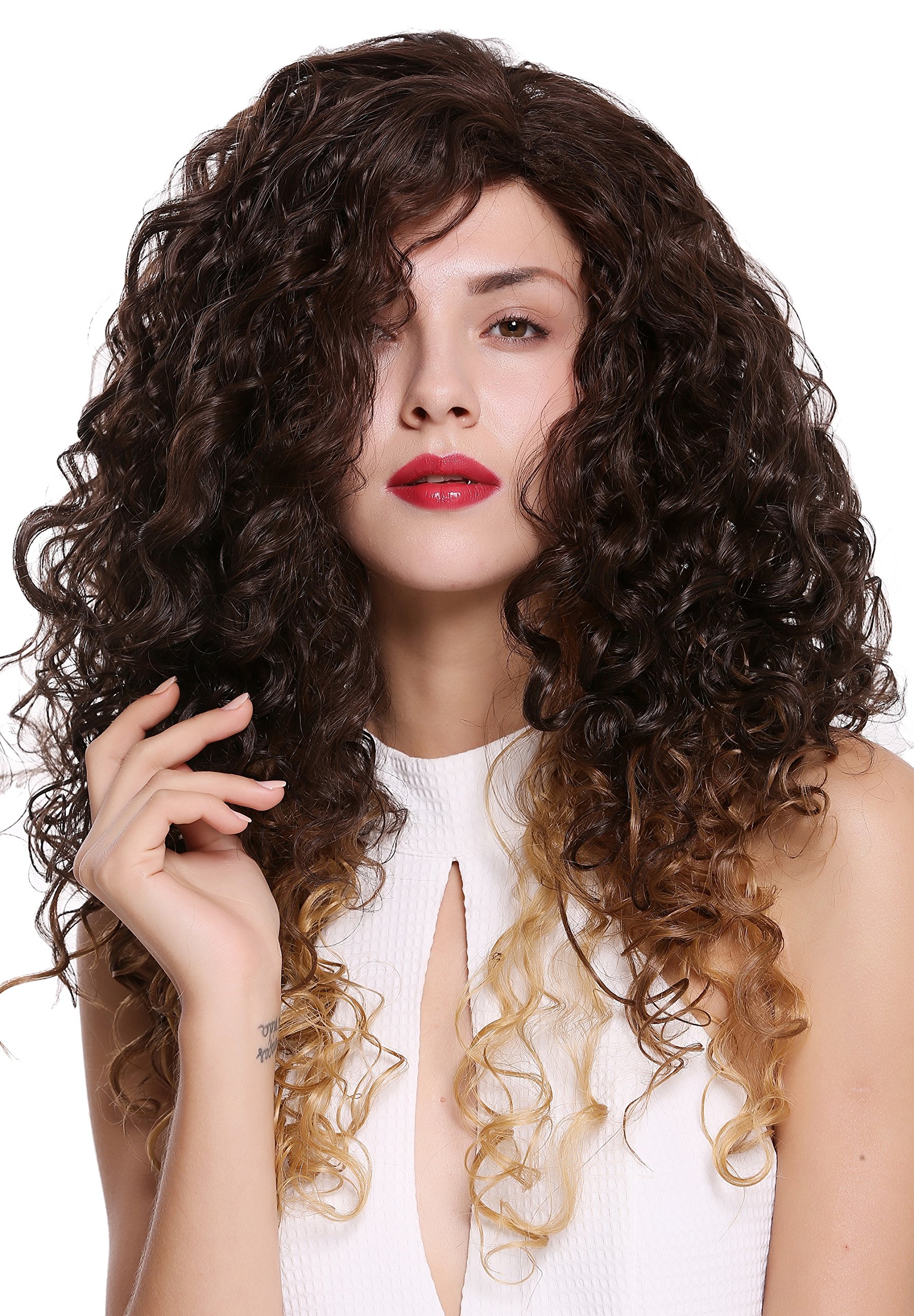 WIG ME UP - AMOG-10+10CM-R674 Quality women's wig loose hair long curls lady voluminous brown blonde mix