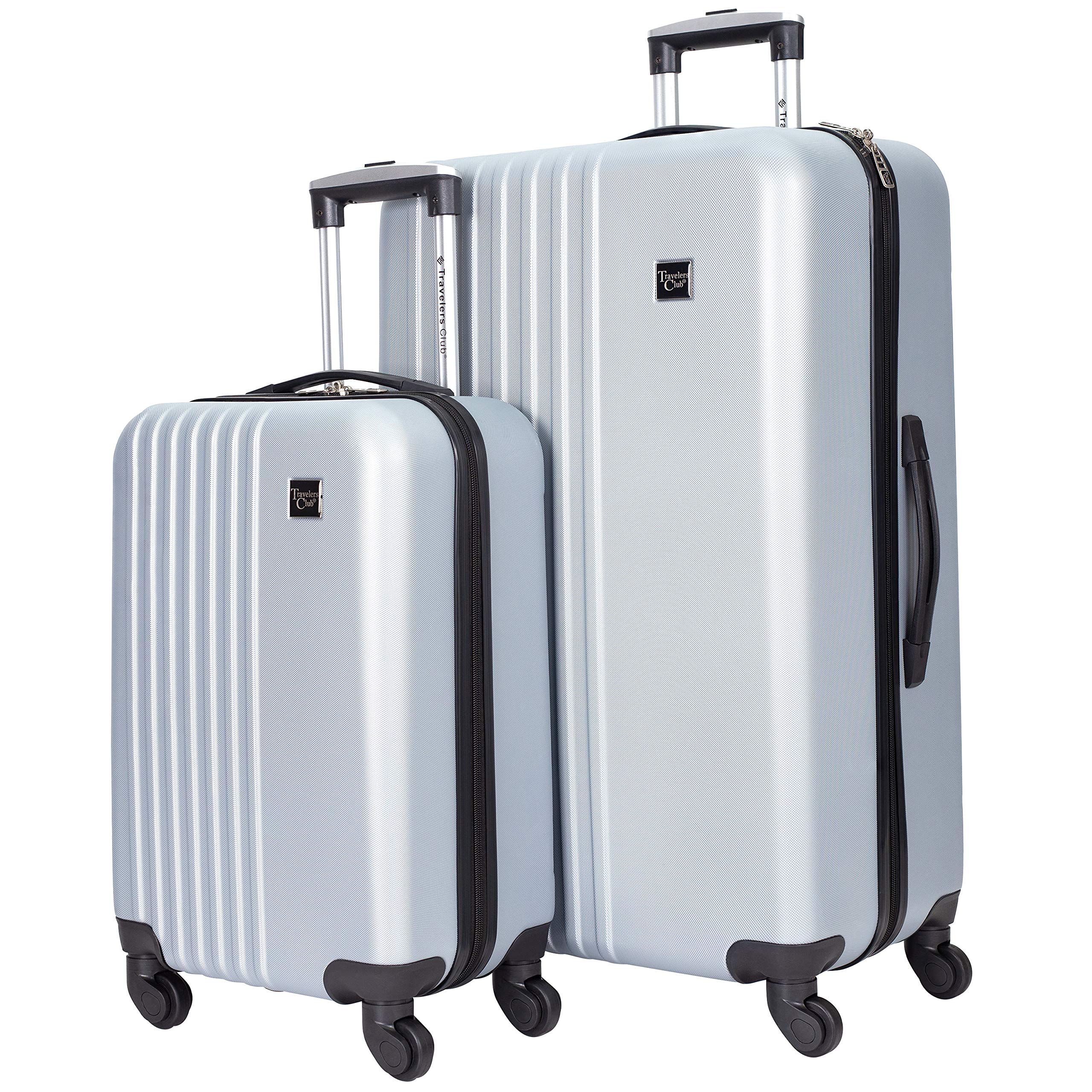 Travelers Club Cosmo Luggage, Silver-2 Piece Set (28″/20″)