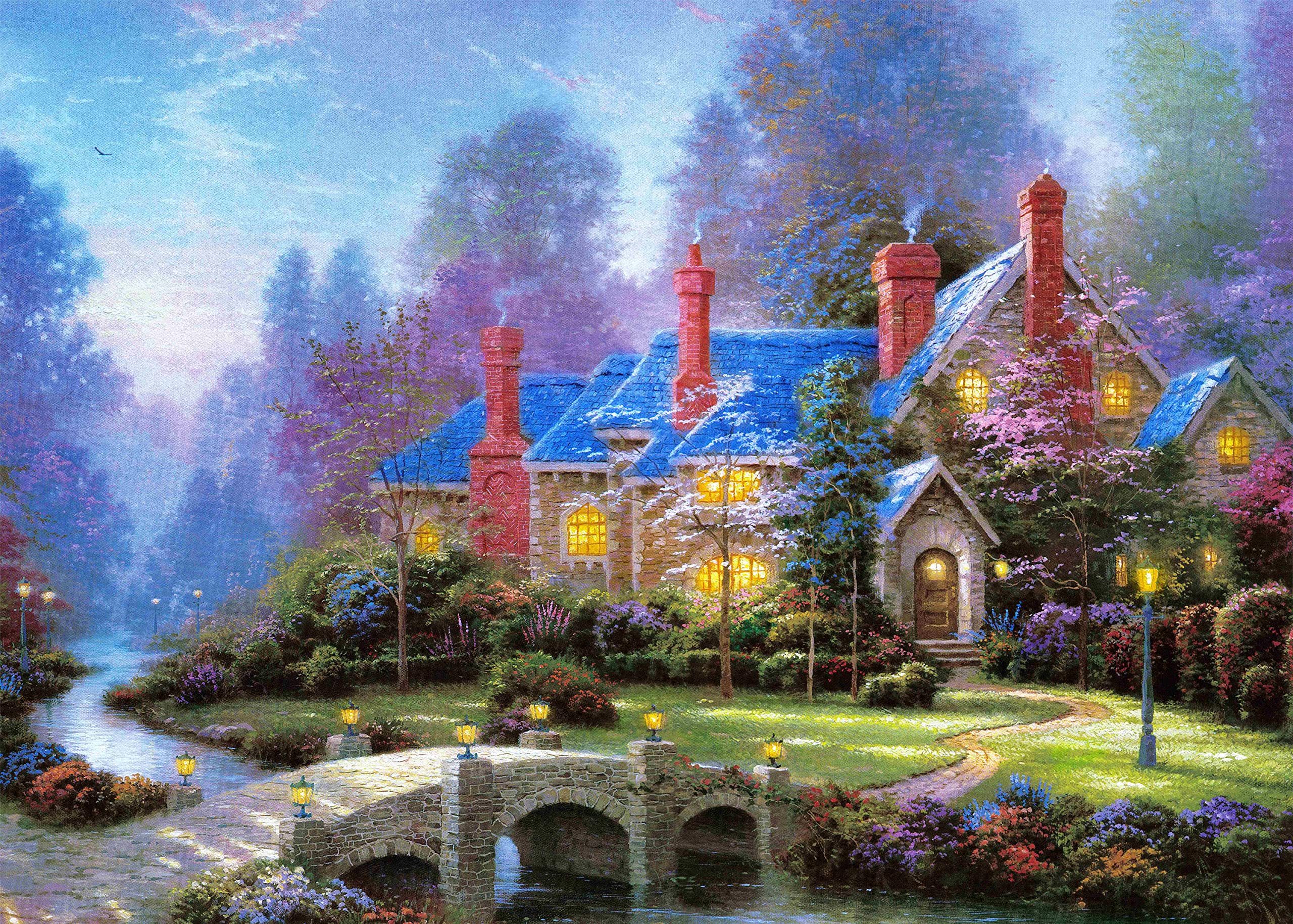 Jigsaw Puzzles for Adults 500 Piece Warm Cottage 20.5 x 15 Inch Jigsaw Puzzles for Adults Educational Game Challenge 500 Pieces Puzzles for Adults — image 1