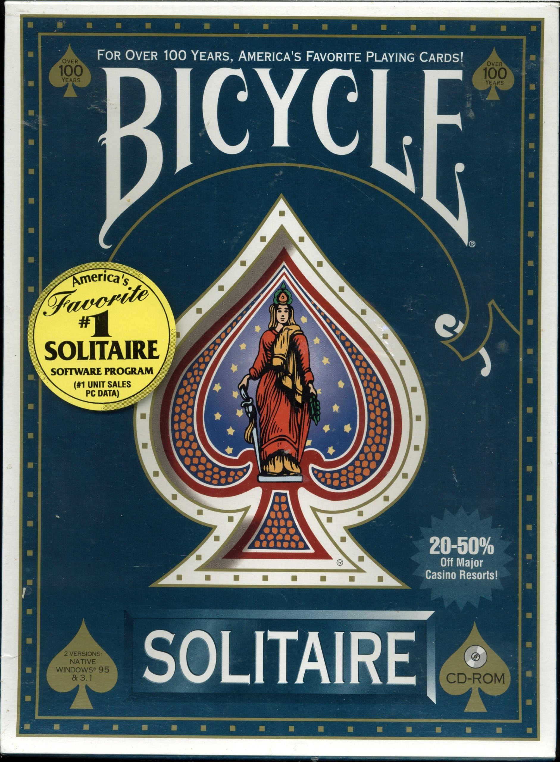 Bicycle Solitaire Windows 3.1 & Windows 95 Full Retail Box