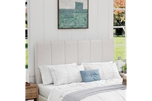 Yongchuang King Headboard Upholstered Headboards for King Size Bed Headboard Panels Adjustable Height Grayish White Linen Head Board