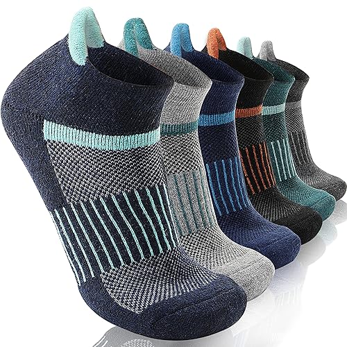 Anlisim Pairs Merino Wool Ankle Running Hiking Socks Compression Support  Breathable Thick Cushion No Show Socks for Women Men in Oman Whizz Socks