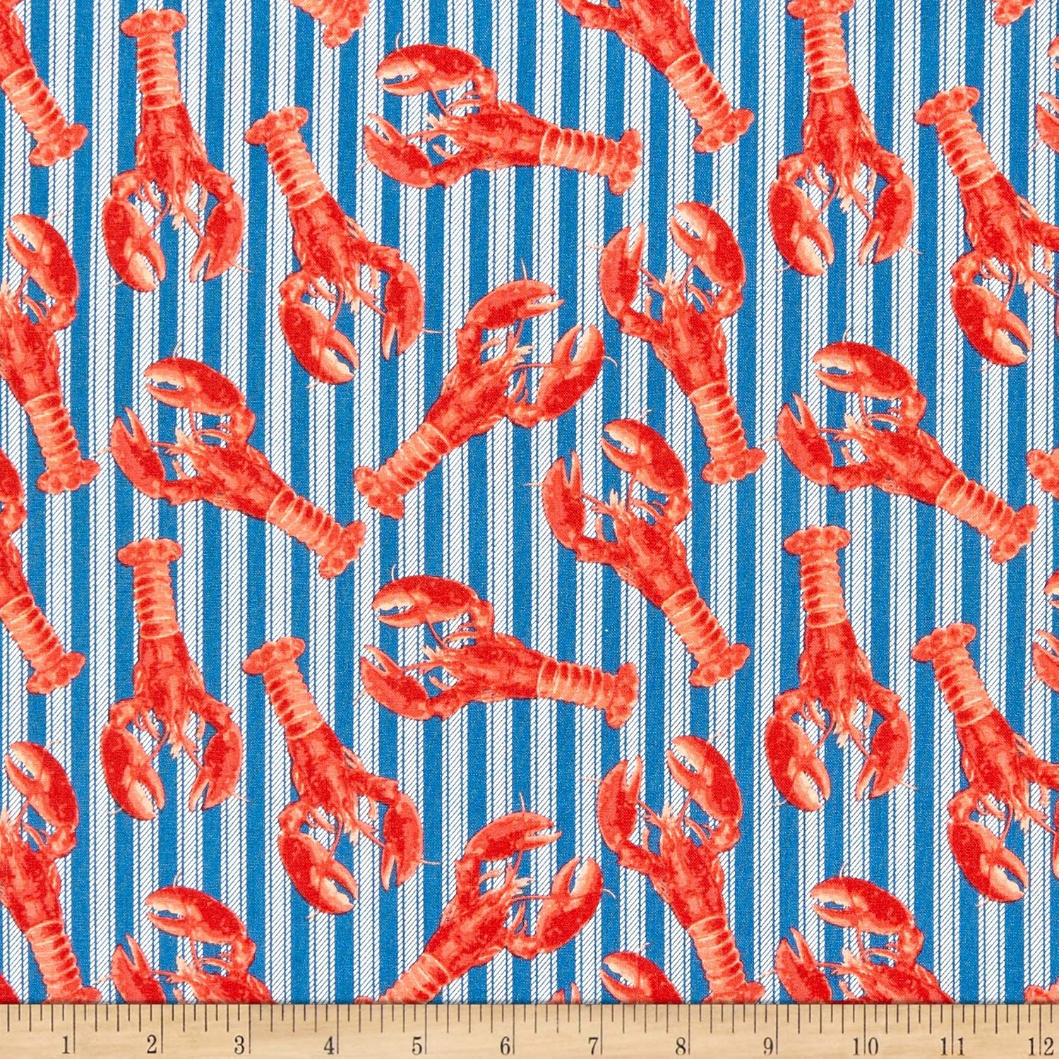 Windham Fabrics Whistler Studios Fresh Catch Lobsters Blue, Fabric by the Yard