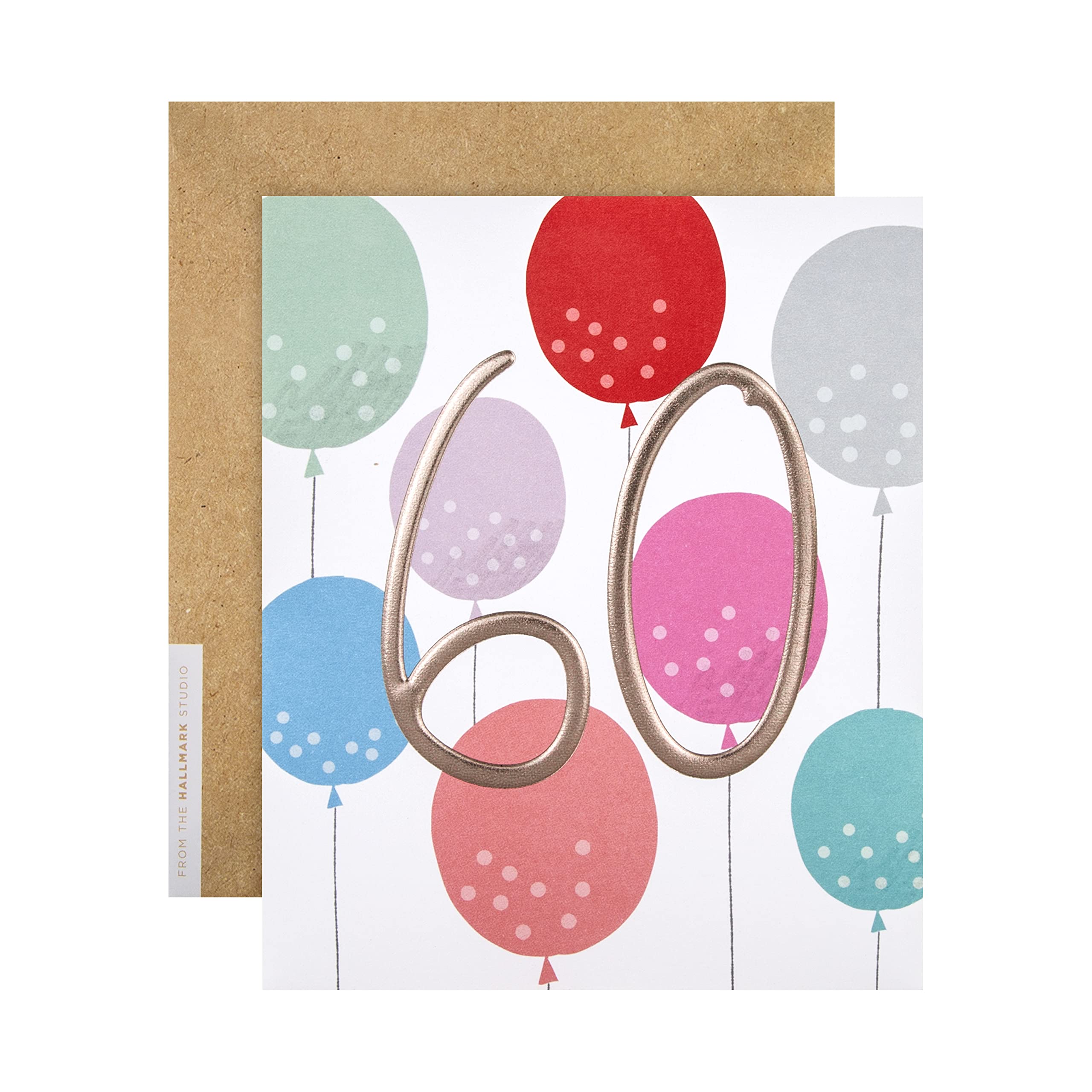 Hallmark 60th Birthday Card - Contemporary Balloons Design