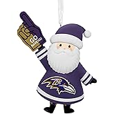 Hallmark NFL Baltimore Ravens Santa Fan Christmas Ornament, Gifts for Sports Fans