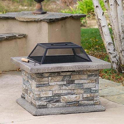 Noble House Kayden Outdoor Natural Stone Fire Pit Amazon Co Uk