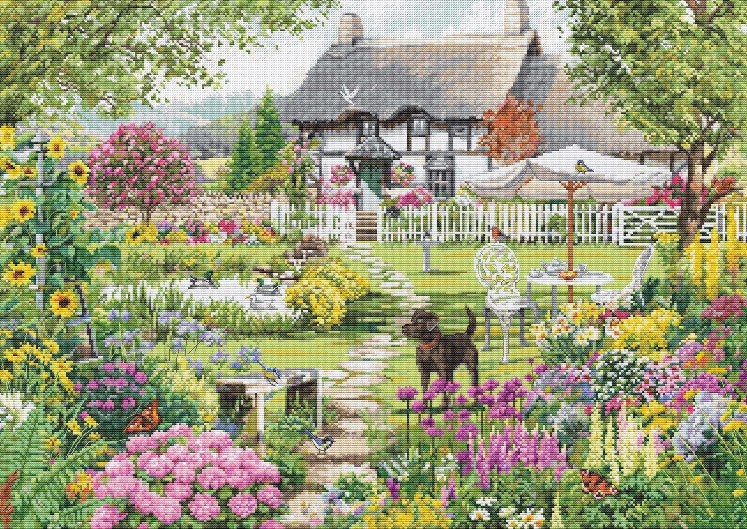 Luca-S Cross Stitch Kit Gold - Cottage Garden, B2412