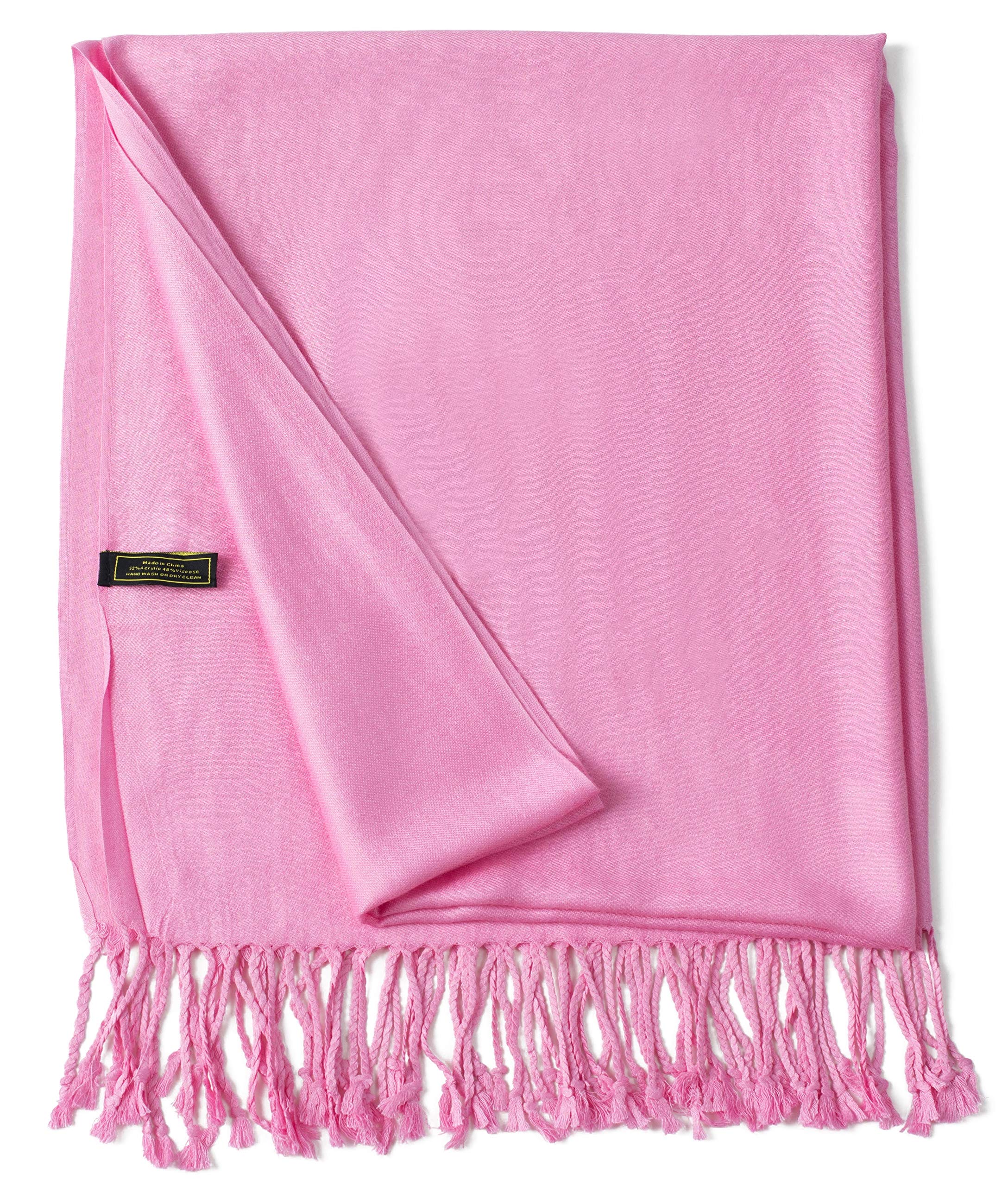 Pink Solid Color Design Shawl Scarf Wrap Stole Throw Pashmina CJ
