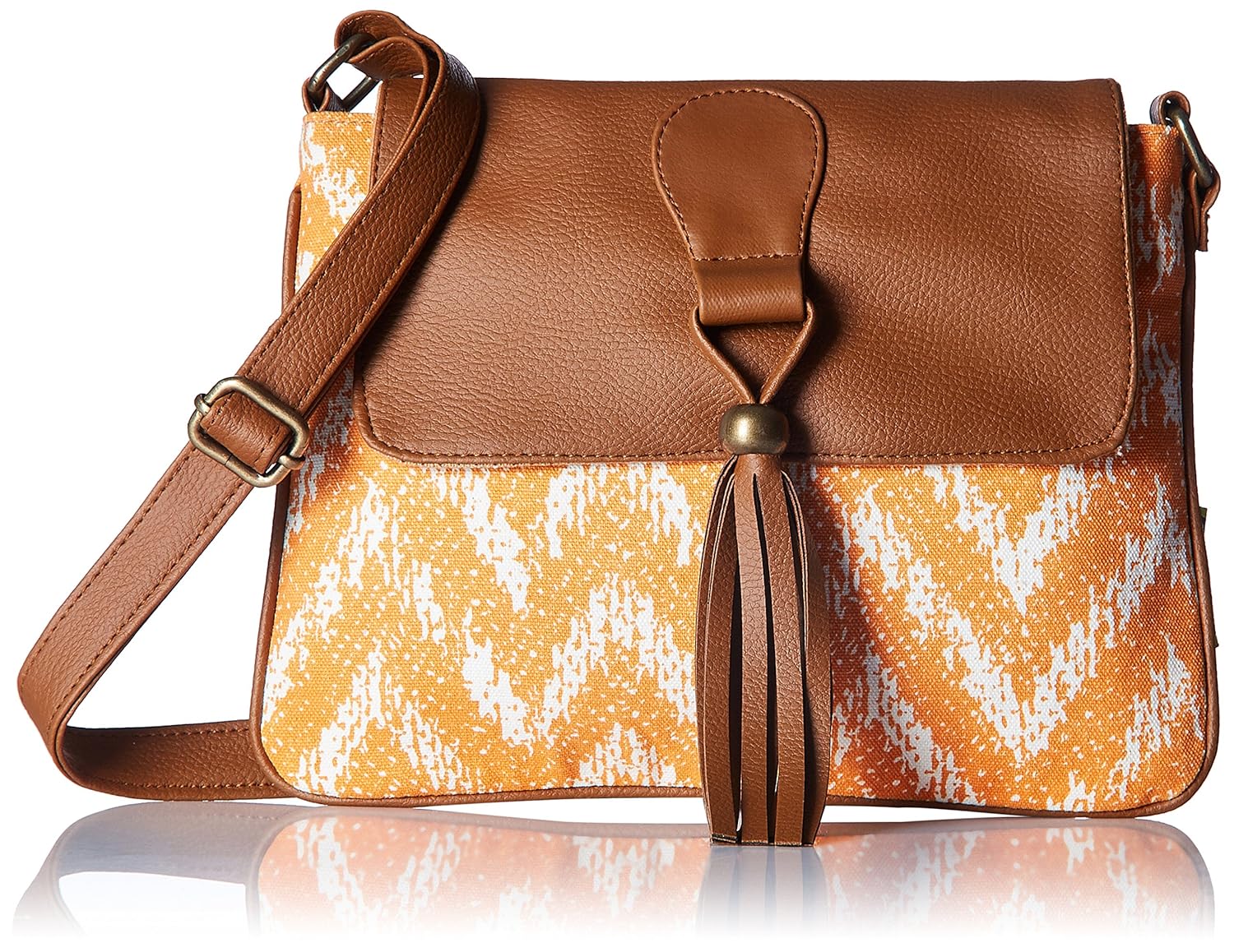 kanvas katha women's sling bag (brown) (kksnwv007)