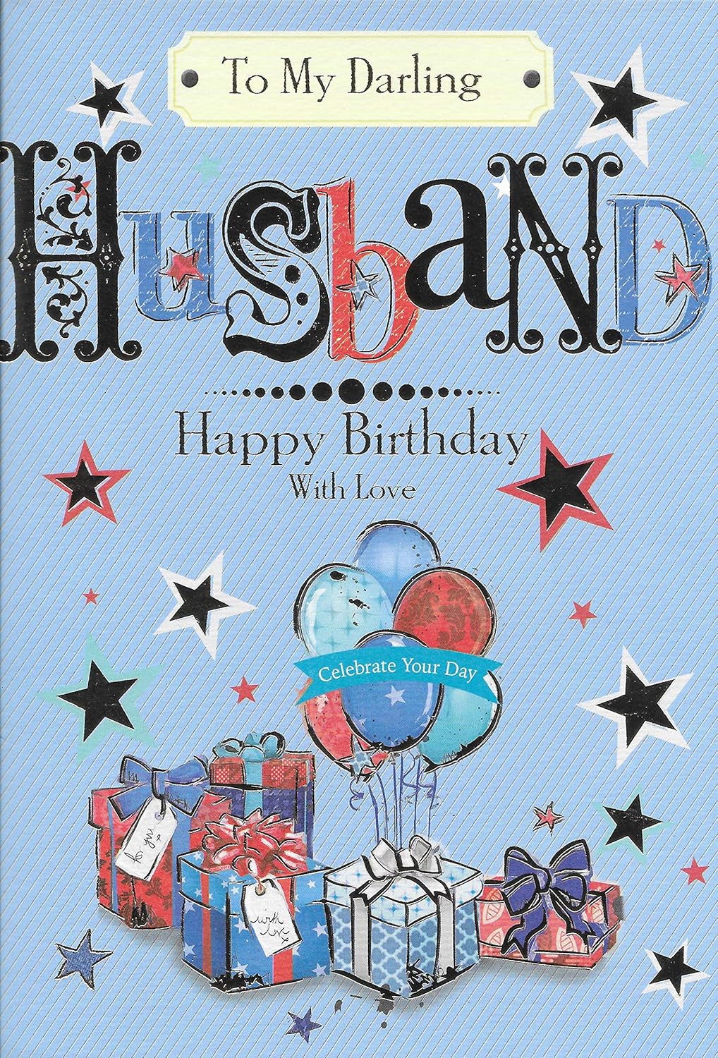 to My Wonderful Husband Birthday Card - Size 6" X 8", brown|yellow|beige|red, 6 x 8 inch