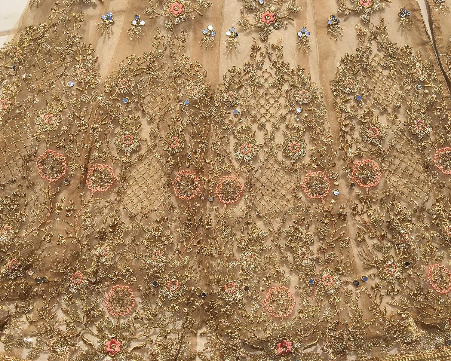 rudraprayag women's net and santoon anarkali gown (5407, gajjari, free size)