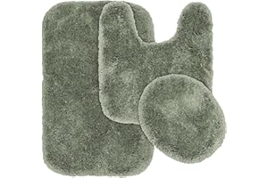Garland Rug Finest Luxury Deep Fern Green 3-Piece Set Ultra Plush Washable Bath Rug Set - Soft, Absorbent, And Stylish For Your Bathroom