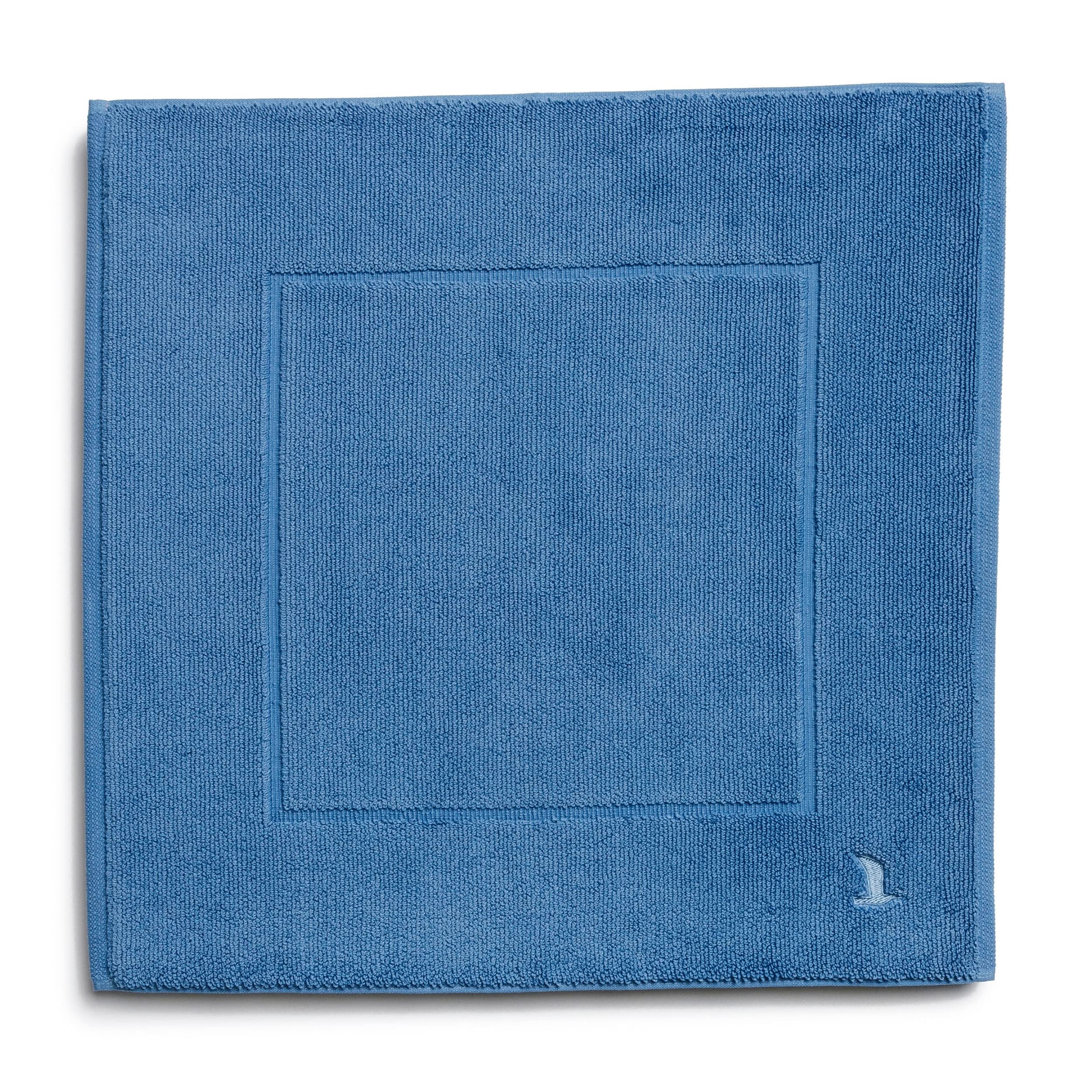 möve Superwuschel bath mat 60 x 60 cm made of 100 % cotton, cornflower