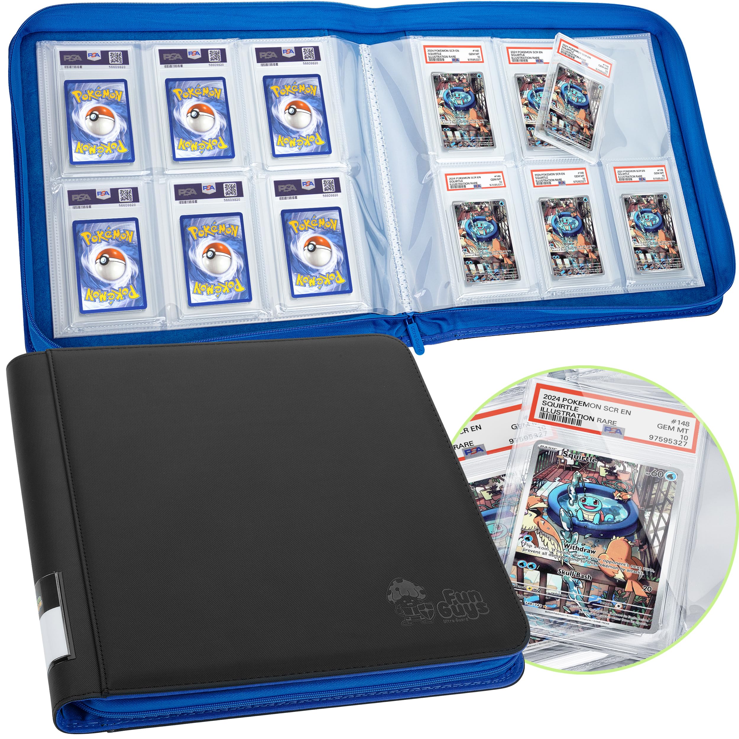 Graded Card Binder 60 PSA Slab Holder 6 Pocket Graded Card Storage Slab  Binder | eBay