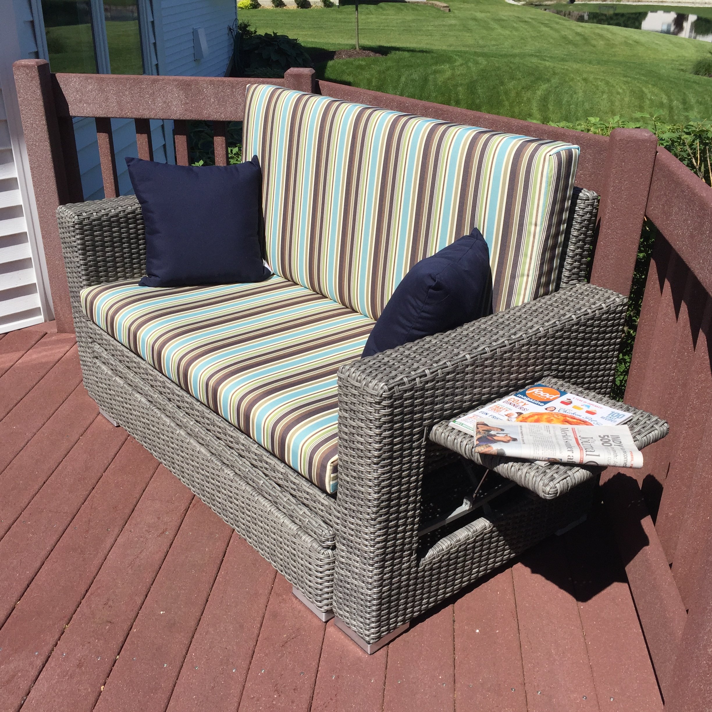 Aruba 2Piece Wicker Outdoor Love seat with Storage Ottoman Buy