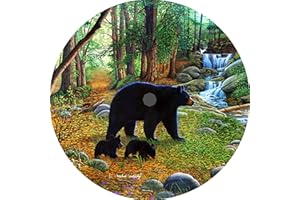 Tire Cover Central Black Bear & Cubs Spare Tire Wheel Cover for RV Camper and All Other Spare tire Size (See Drop Down menu)