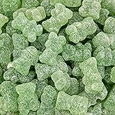Sour Bears Gummy Candy | 1 Pound Bag | Dye Free Candy | Gelatin Free Soft Green Candies | Jelly Bears for Party Favors and Dessert Decorating | Green Apple Flavor