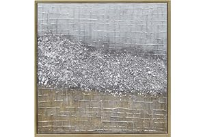 Empire Art Direct Abstract Wall Art Textured Hand Painted Canvas by Martin Edwards, Gold Frame, 36" x 36", Matter