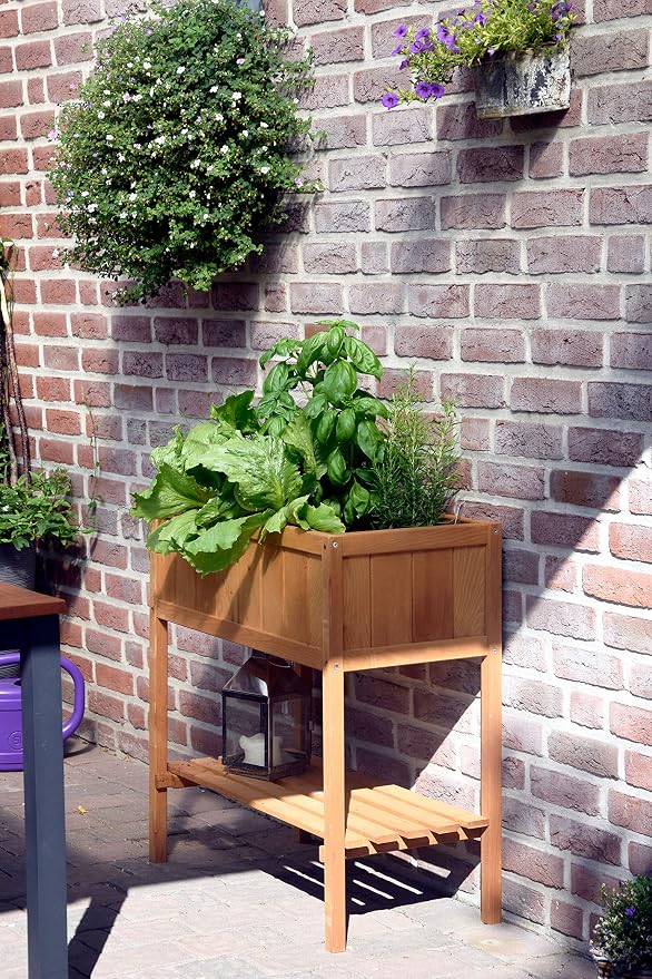 dobar - Huerto Urbano de Madera con repisa, Kit de construcción de ...