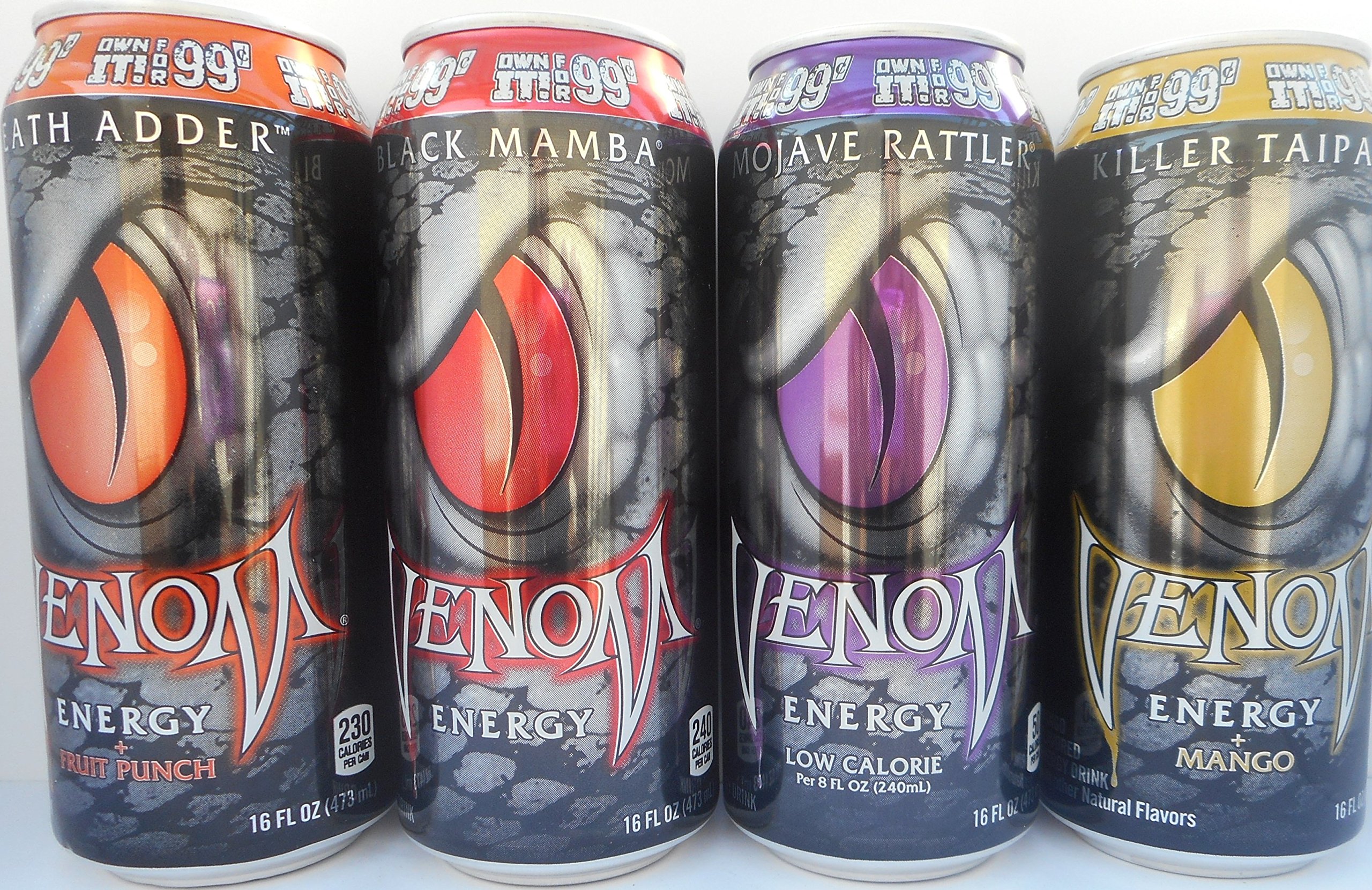 Venom Energy Drink Black Mamba, 16 oz (24 Cans) Health