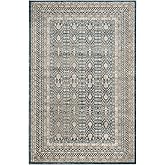 SAFAVIEH Sofia Collection Area Rug - 5'1" x 7'7", Blue & Beige, Vintage Oriental Distressed Design, Non-Shedding & Easy Care,